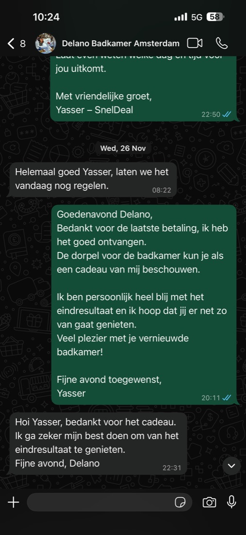 WhatsApp-bericht van een SnelDeal-klant (2)